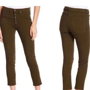 Veronica Beard Army Washed Up High-Waisted Button-Fly Jeans